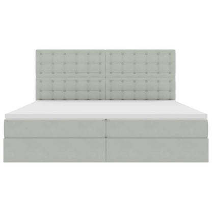 Letto con contenitore e materasso Grigio chiaro 200 x 200 cm | homemem39
