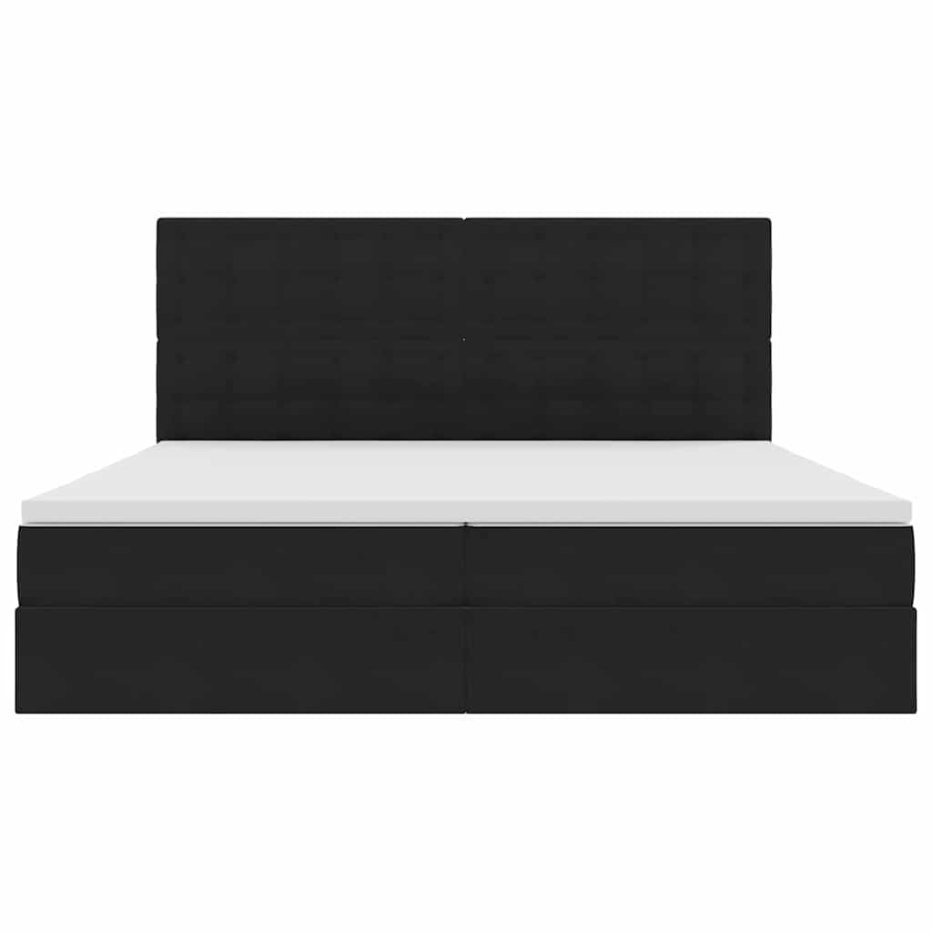 Letto con contenitore e materasso Nero 200 x 200 cm Velluto | homemem39