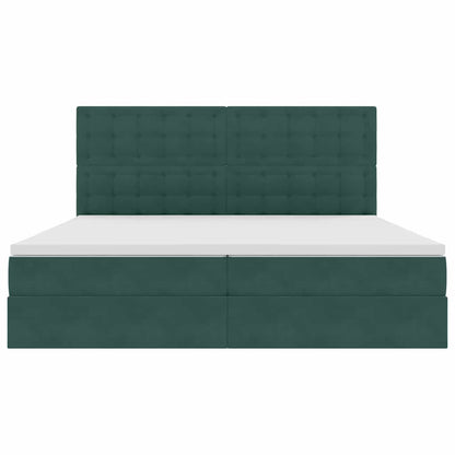 Letto con contenitore e materasso Verde Scuro 200 x 200 cm | homemem39