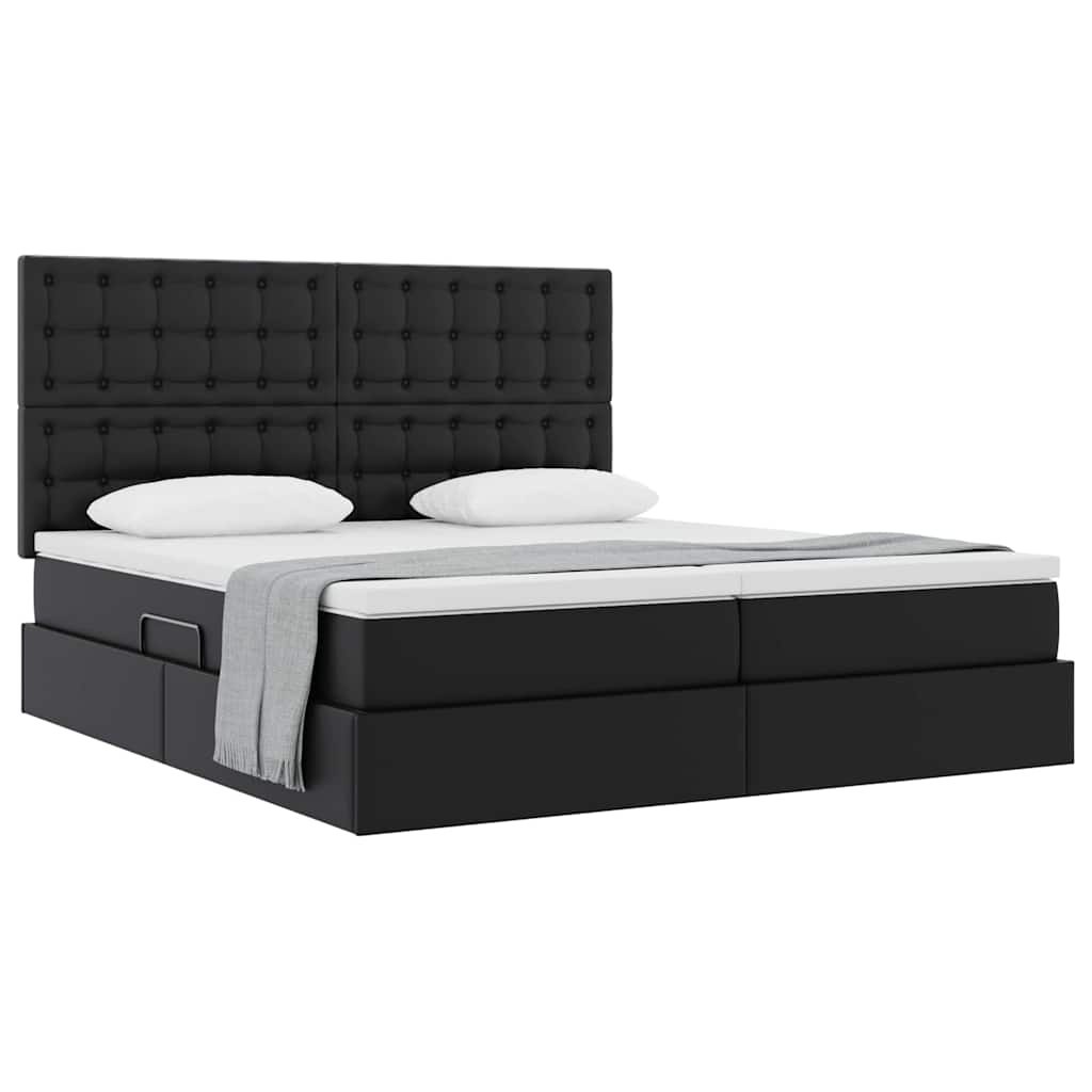 Letto con contenitore e materasso Nero 180 x 200 cm | homemem39