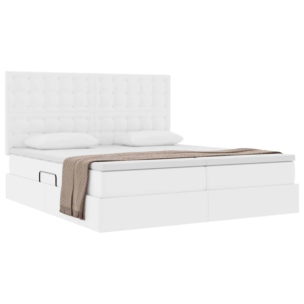 Letto con contenitore e materasso Bianco Puro 180 x 200 cm | homemem39