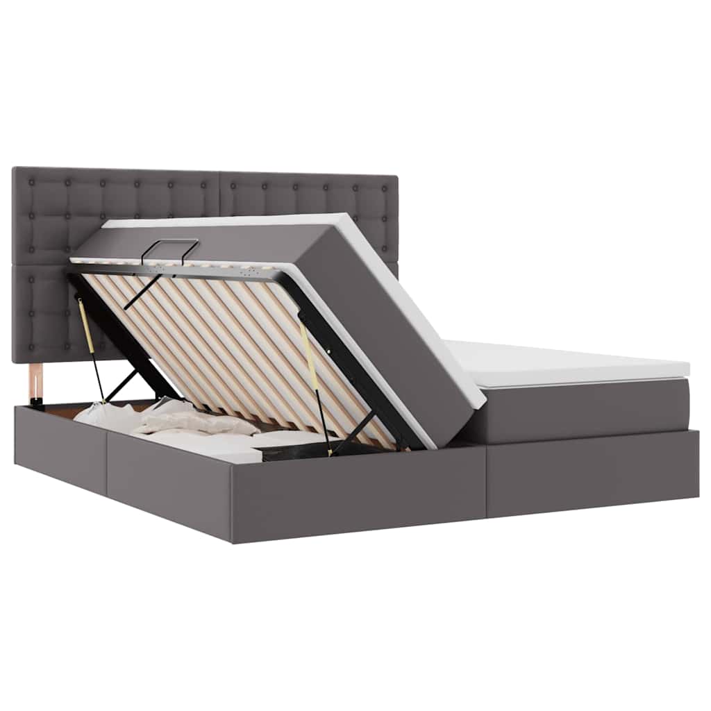 Letto con contenitore e materasso Grigio 180 x 200 cm | homemem39
