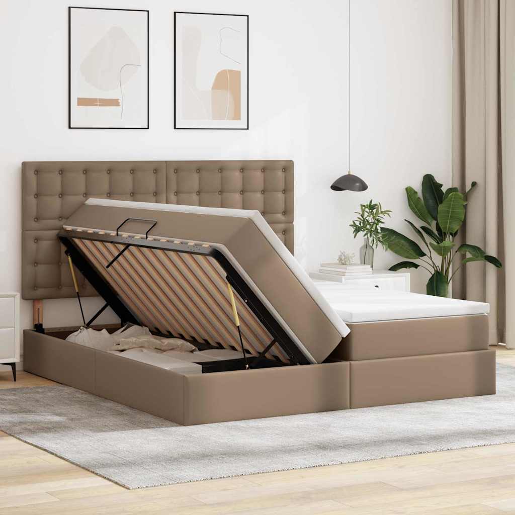 Letto con contenitore e materasso Cappuccino 180 x 200 cm | homemem39