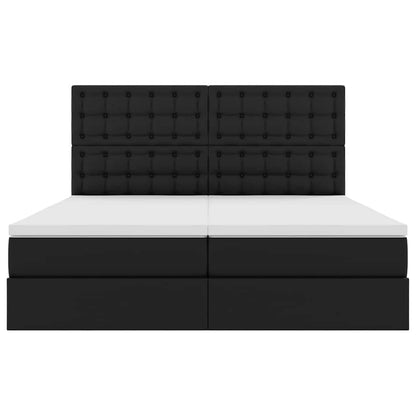 Letto con contenitore e materasso Nero 200 x 200 cm | homemem39