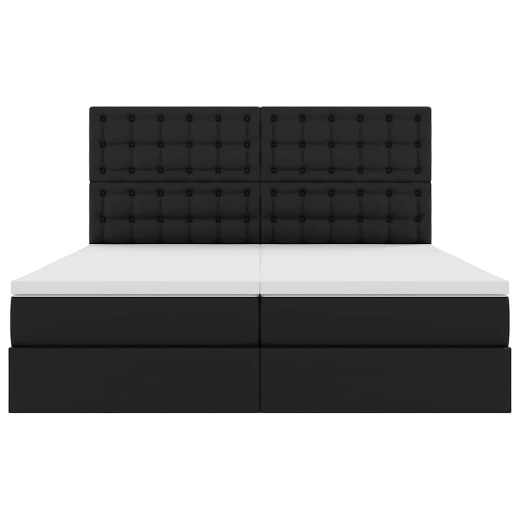 Letto con contenitore e materasso Nero 200 x 200 cm | homemem39