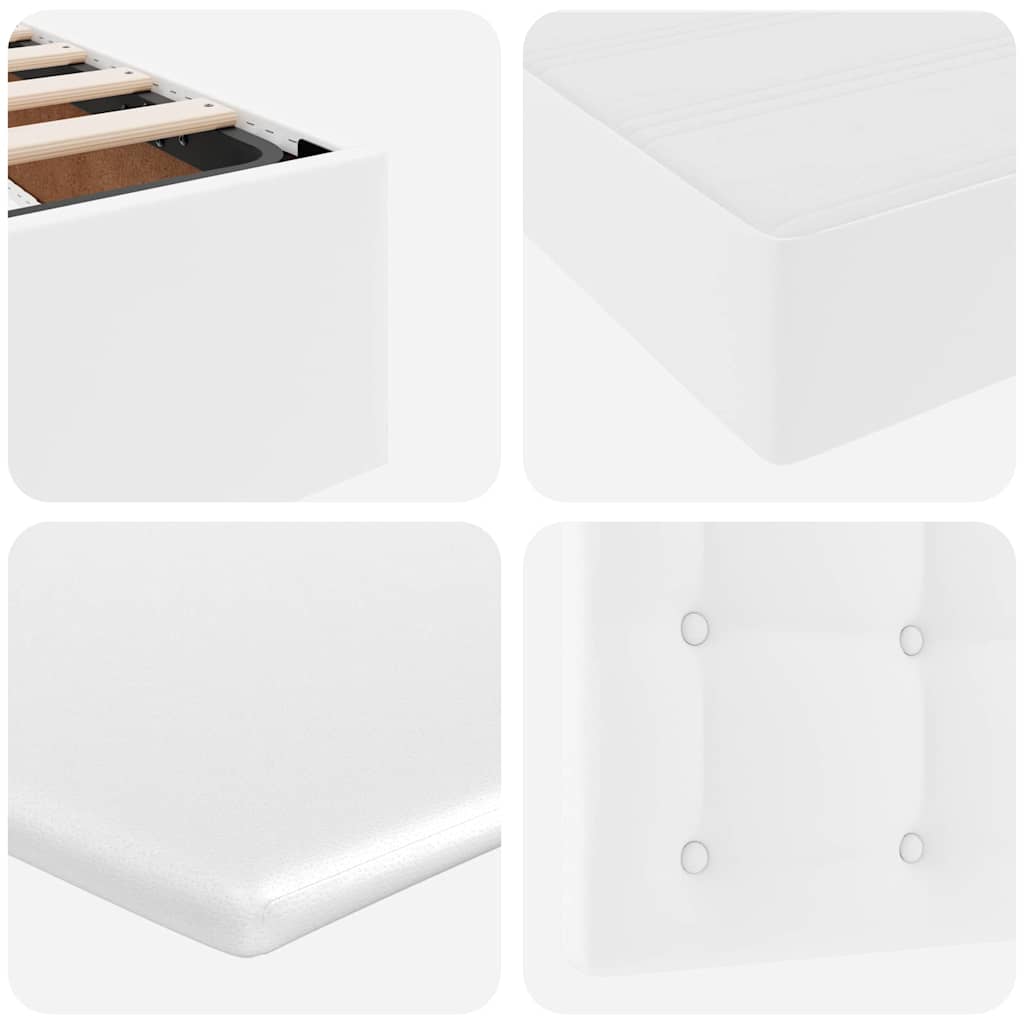 Letto con contenitore e materasso Bianco Puro 200 x 200 cm | homemem39