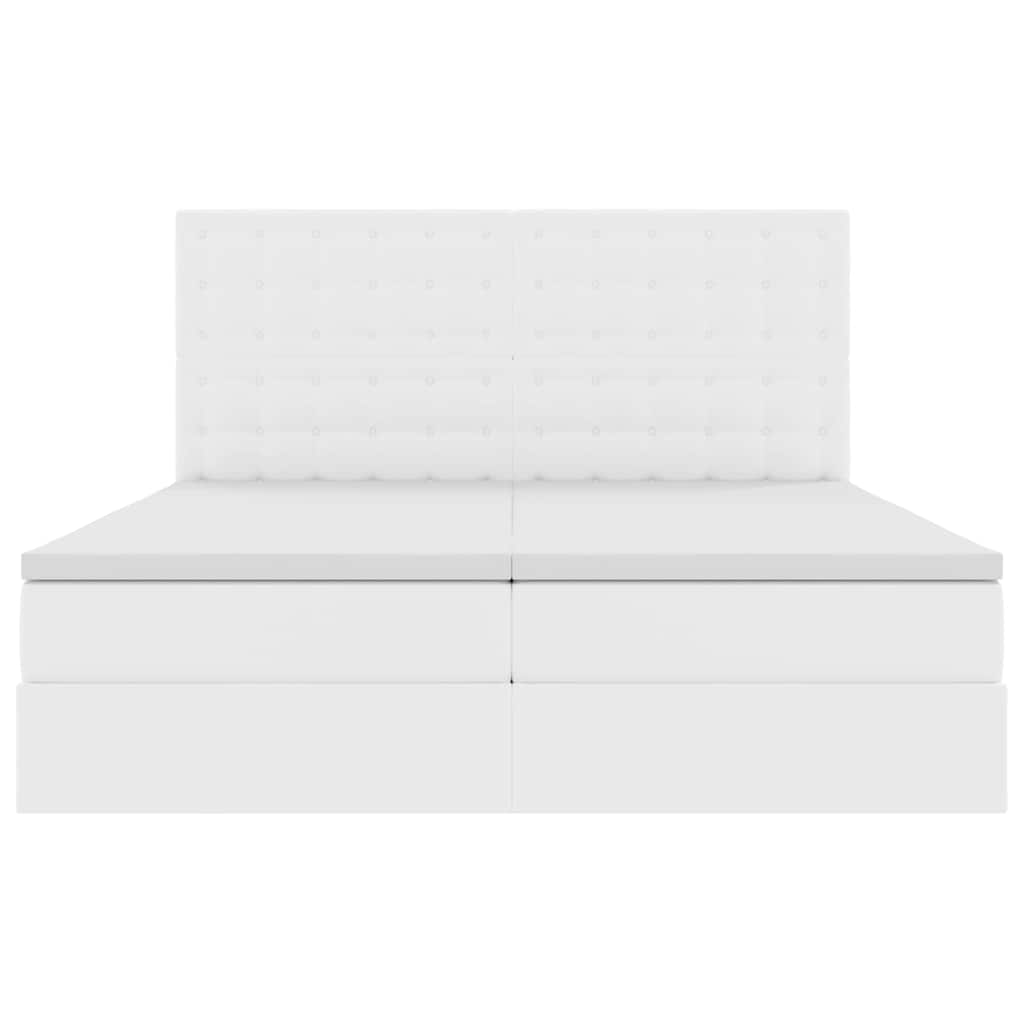 Letto con contenitore e materasso Bianco Puro 200 x 200 cm | homemem39