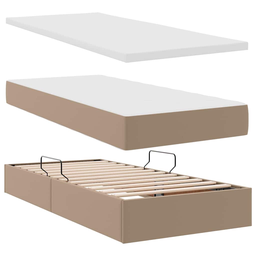 Letto con contenitore e materasso Cappuccino 200 x 200 cm | homemem39