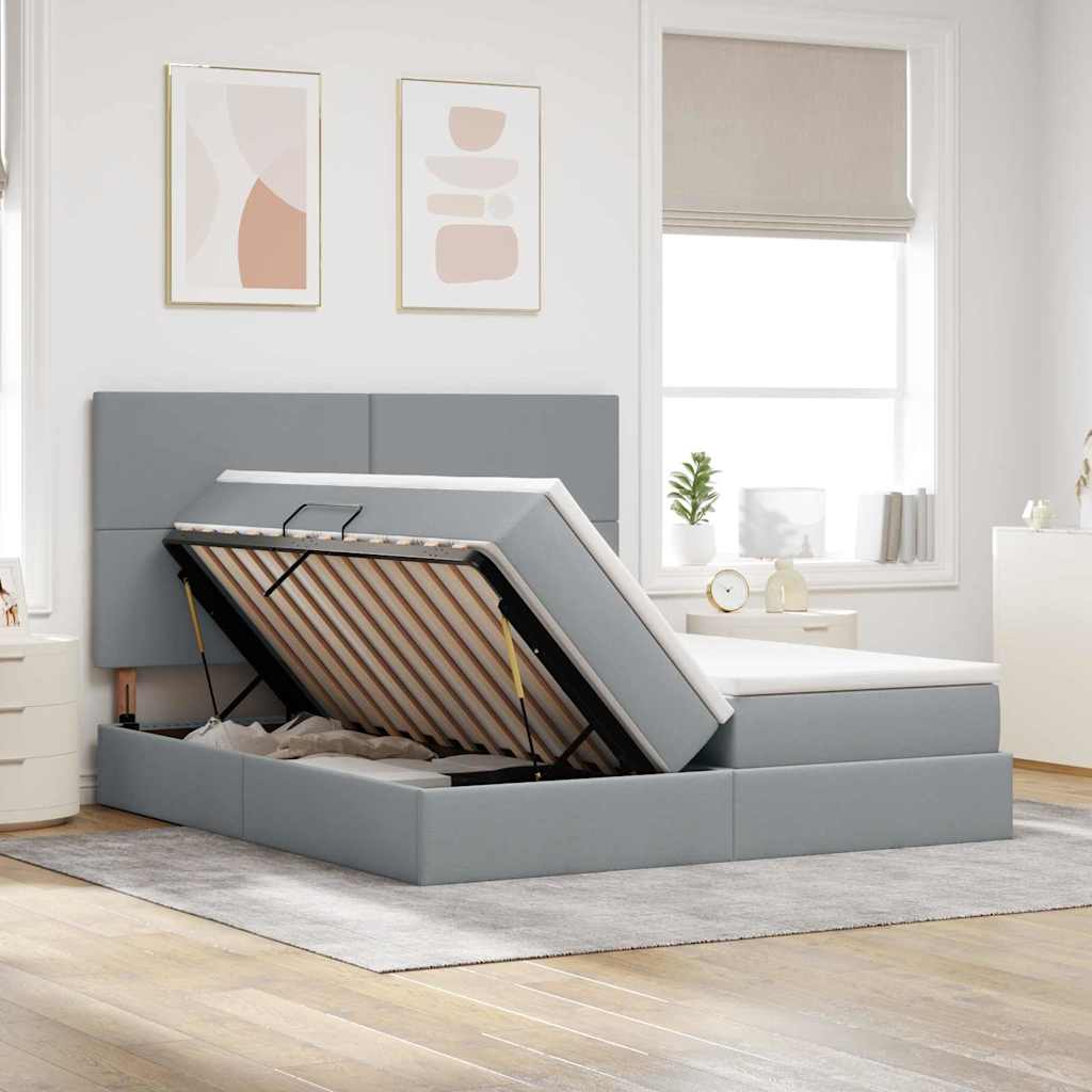 Letto con Contenitore Grigio Chiaro 180 x 200 cm Tessuto | homemem39