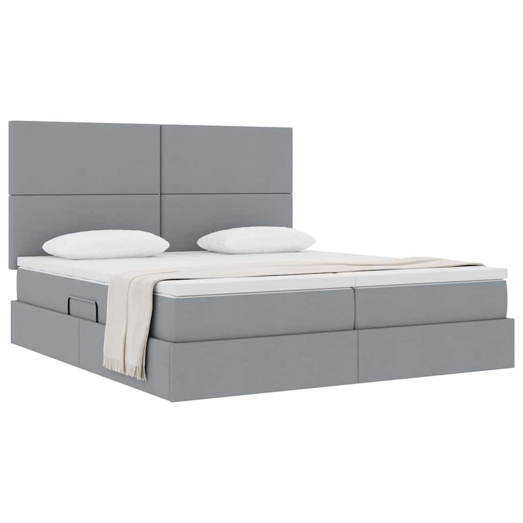 Letto con Contenitore Grigio Chiaro 180 x 200 cm Tessuto | homemem39