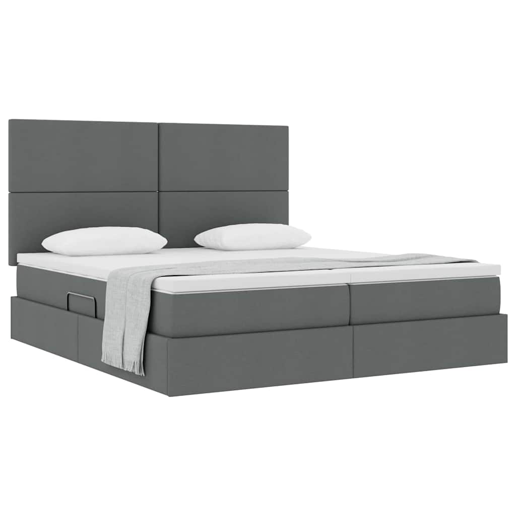 Letto con Contenitore Grigio Scuro 180 x 200 cm Tessuto | homemem39
