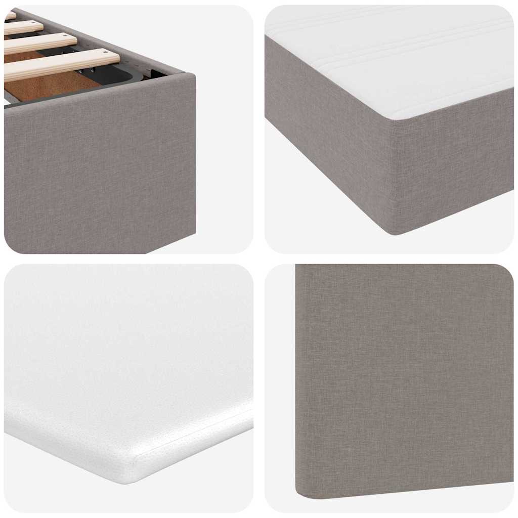 Letto con Contenitore con testiera Tortora 180 x 200 cm Tessuto | homemem39
