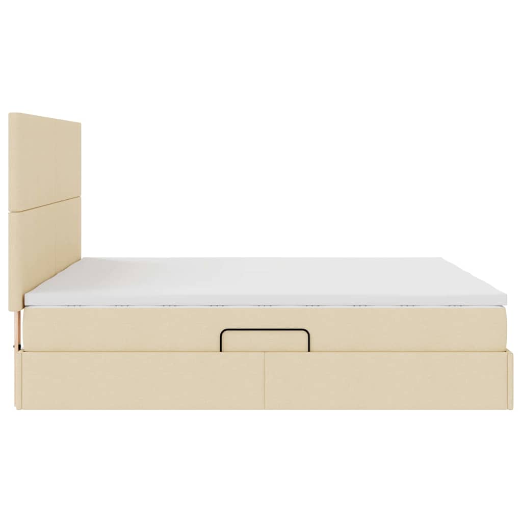 Letto con Contenitore con testiera Crema 180 x 200 cm Tessuto | homemem39