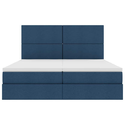 Letto con Contenitore con testiera Blu 180 x 200 cm Tessuto | homemem39