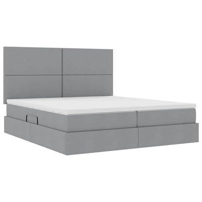 Letto con Contenitore Grigio Chiaro 200 x 200 cm Tessuto | homemem39