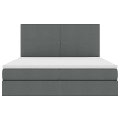 Letto con Contenitore Grigio Scuro 200 x 200 cm Tessuto | homemem39