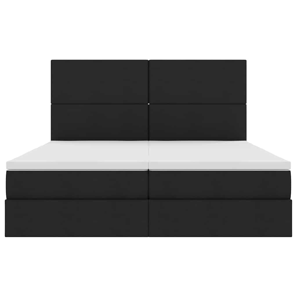 Letto con Contenitore con testiera Nero 200 x 200 cm Tessuto | homemem39