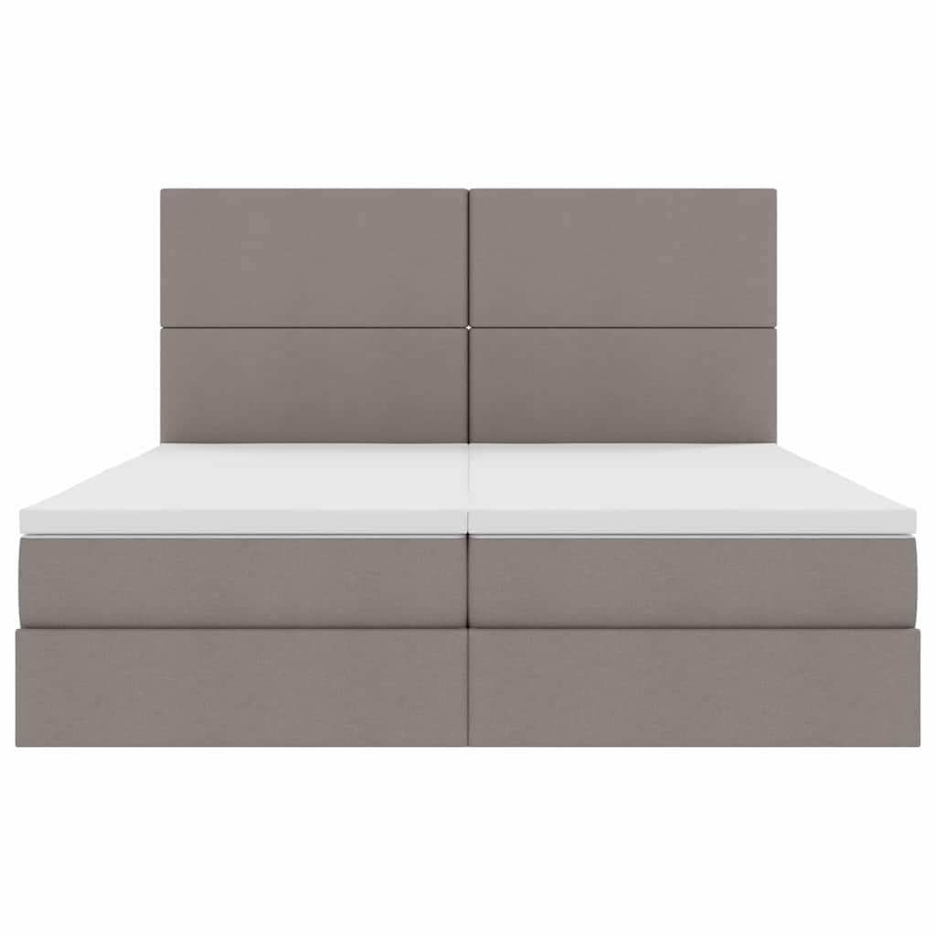 Letto con Contenitore con testiera Tortora 200 x 200 cm Tessuto | homemem39
