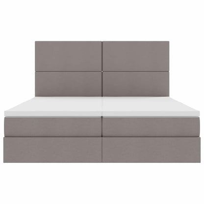 Letto con Contenitore con testiera Tortora 200 x 200 cm Tessuto | homemem39