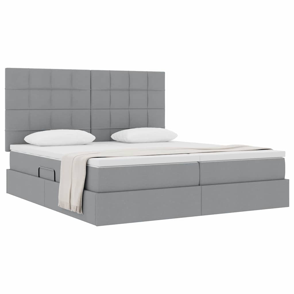 Letto con Contenitore Grigio Chiaro 180 x 200 cm Tessuto | homemem39