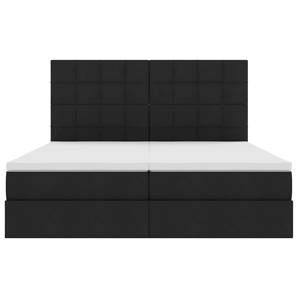 Letto con Contenitore con testiera Nero 180 x 200 cm Tessuto | homemem39