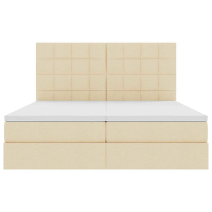Letto con Contenitore con testiera Crema 180 x 200 cm Tessuto | homemem39