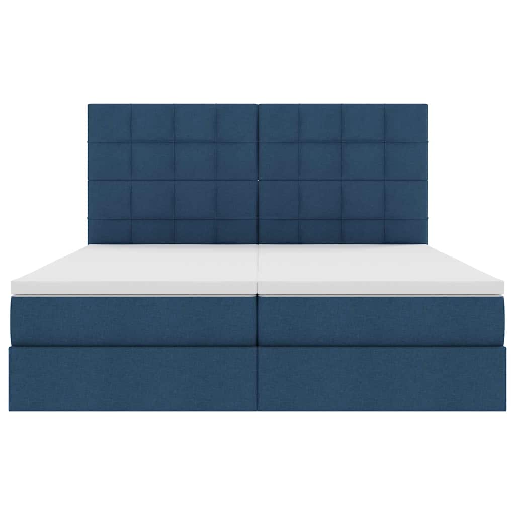 Letto con Contenitore con testiera Blu 180 x 200 cm Tessuto | homemem39