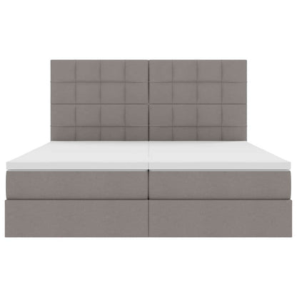 Letto con Contenitore con testiera Tortora 200 x 200 cm Tessuto | homemem39