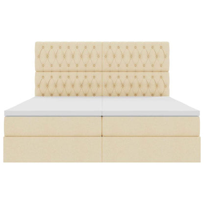 Letto con Contenitore con testiera Crema 180 x 200 cm Tessuto | homemem39