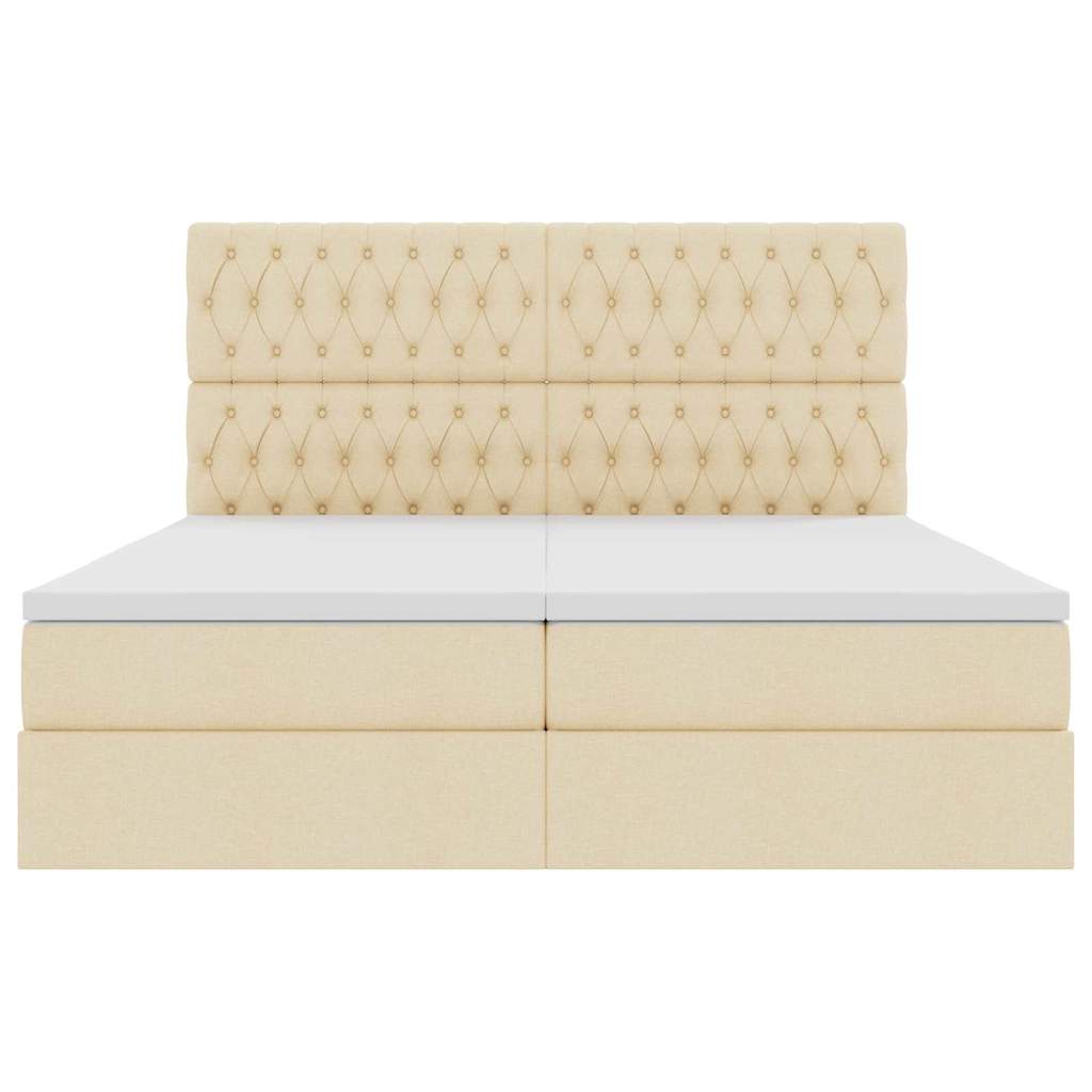 Letto con Contenitore con testiera Crema 180 x 200 cm Tessuto | homemem39