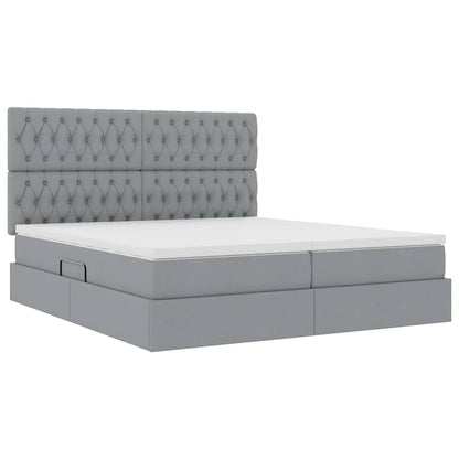 Letto con Contenitore Grigio Chiaro 200 x 200 cm Tessuto | homemem39