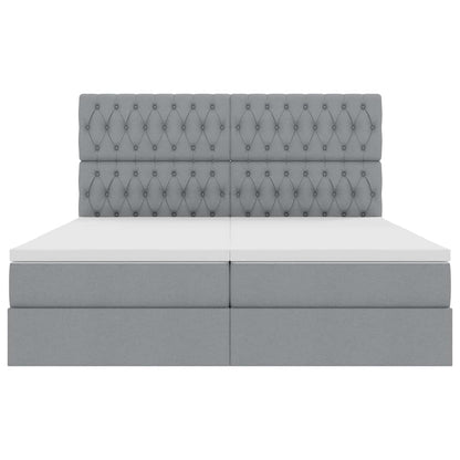Letto con Contenitore Grigio Chiaro 200 x 200 cm Tessuto | homemem39