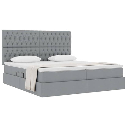 Letto con Contenitore Grigio Chiaro 200 x 200 cm Tessuto | homemem39