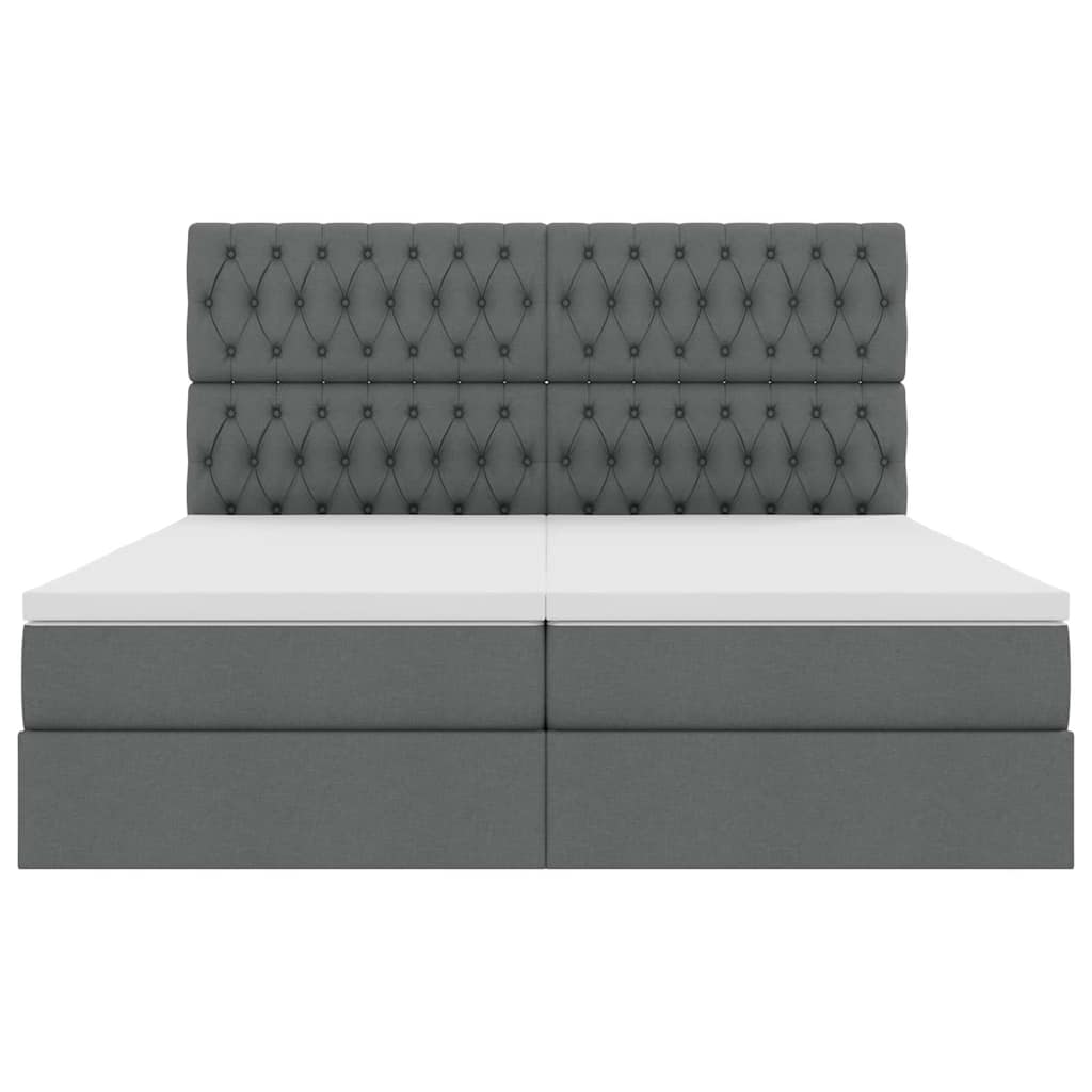 Letto con Contenitore Grigio Scuro 200 x 200 cm Tessuto | homemem39
