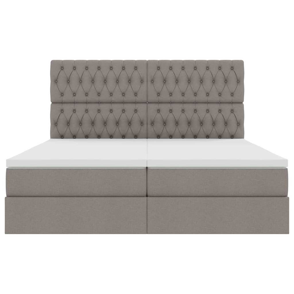 Letto con Contenitore con testiera Tortora 200 x 200 cm Tessuto | homemem39
