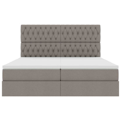 Letto con Contenitore con testiera Tortora 200 x 200 cm Tessuto | homemem39