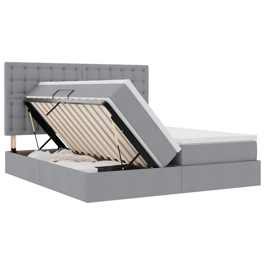 Letto con Contenitore Grigio Chiaro 180 x 200 cm Tessuto | homemem39
