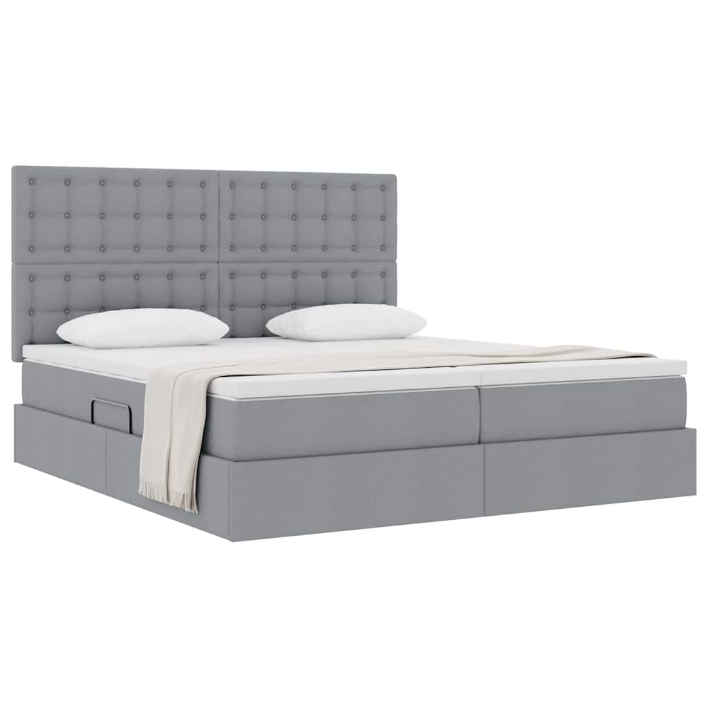 Letto con Contenitore Grigio Chiaro 180 x 200 cm Tessuto | homemem39