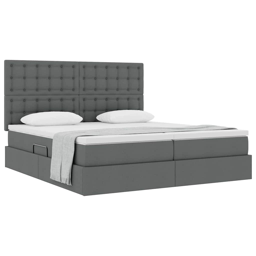 Letto con Contenitore Grigio Scuro 180 x 200 cm Tessuto | homemem39