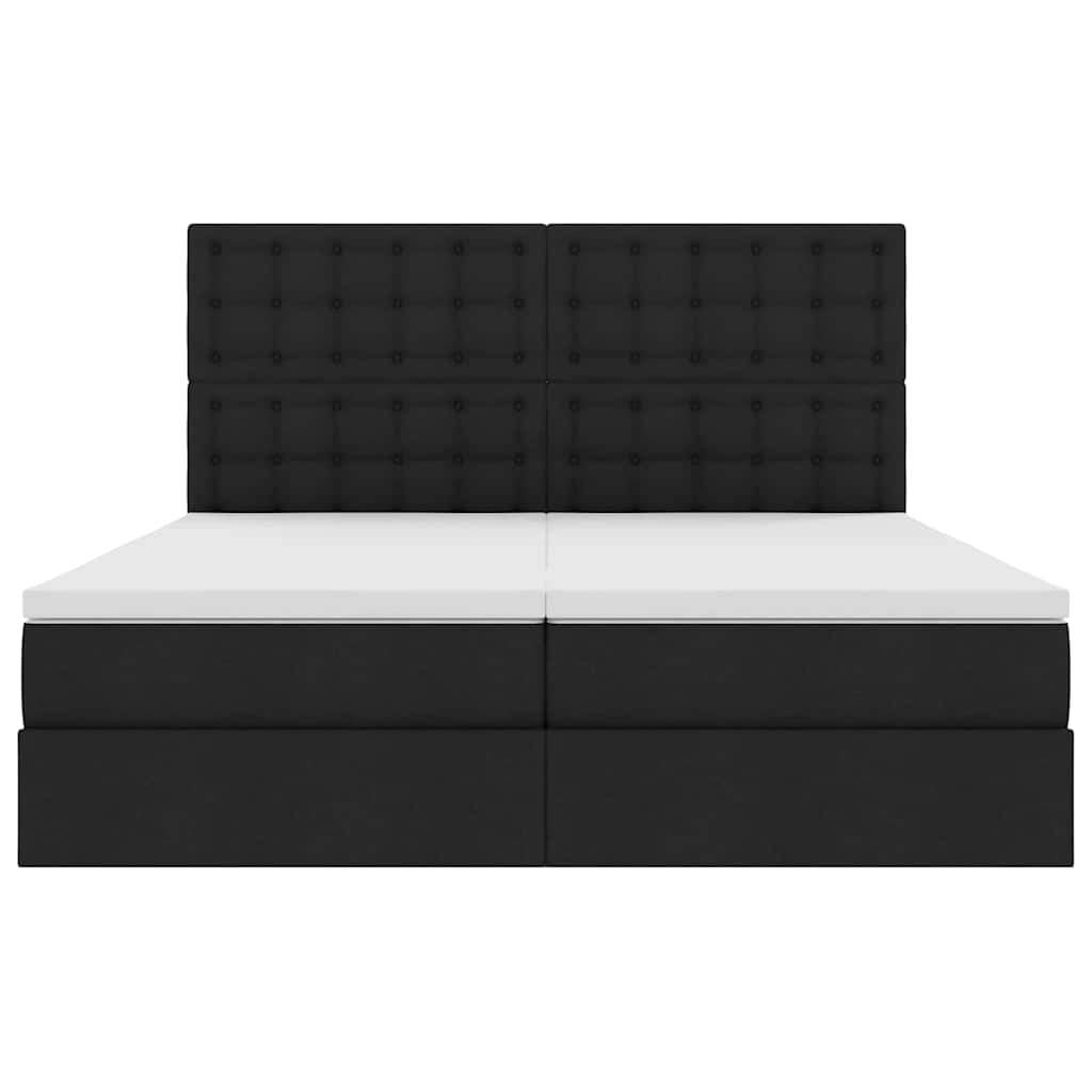 Letto con Contenitore con testiera Nero 180 x 200 cm Tessuto | homemem39