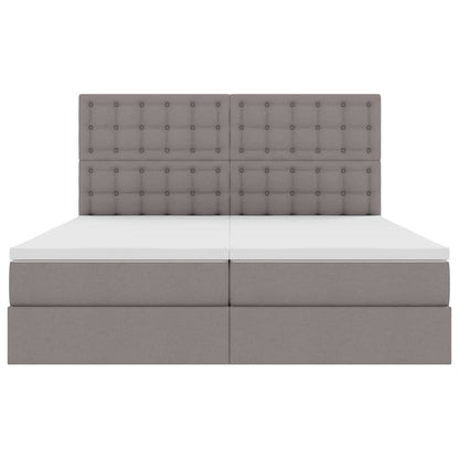 Letto con Contenitore con testiera Tortora 180 x 200 cm Tessuto | homemem39