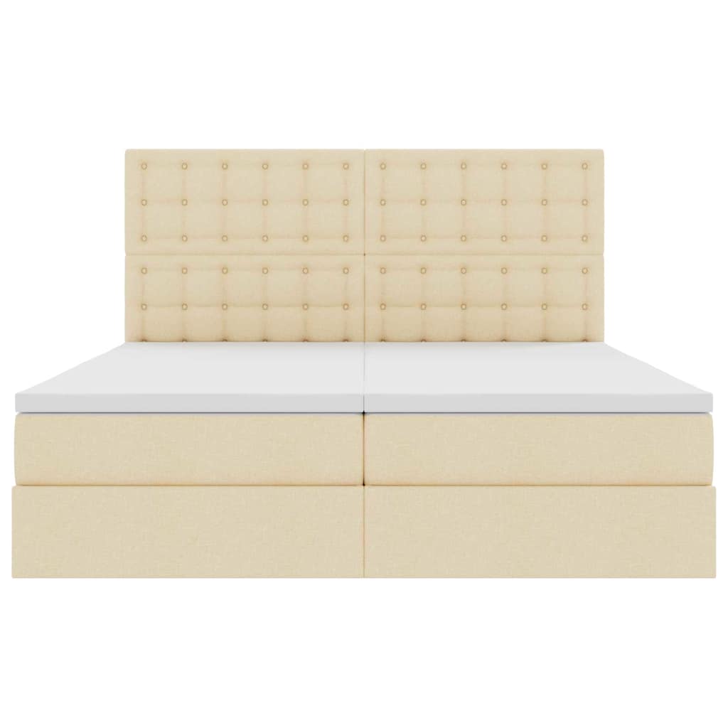 Letto con Contenitore con testiera Crema 180 x 200 cm Tessuto | homemem39