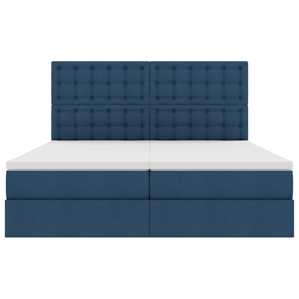 Letto con Contenitore con testiera Blu 180 x 200 cm Tessuto | homemem39