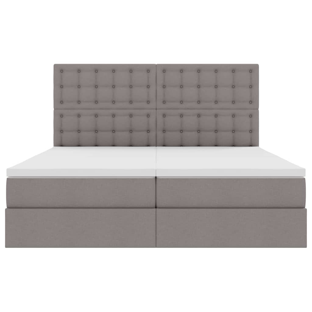 Letto con Contenitore con testiera Tortora 200 x 200 cm Tessuto | homemem39