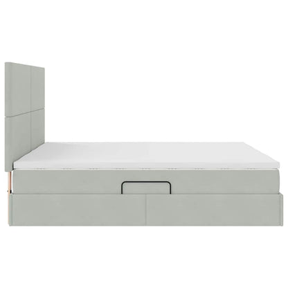 Letto con Contenitore Grigio chiaro 180 x 200 cm Velluto | homemem39