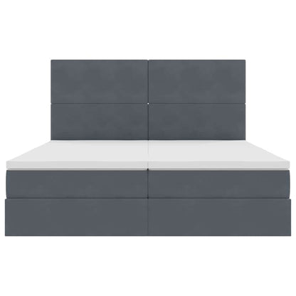 Letto con Contenitore Grigio scuro 180 x 200 cm Velluto | homemem39