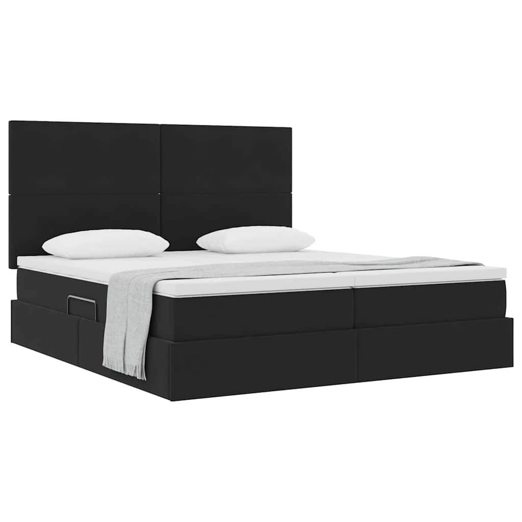 Letto con Contenitore con testiera Nero 180 x 200 cm Velluto | homemem39