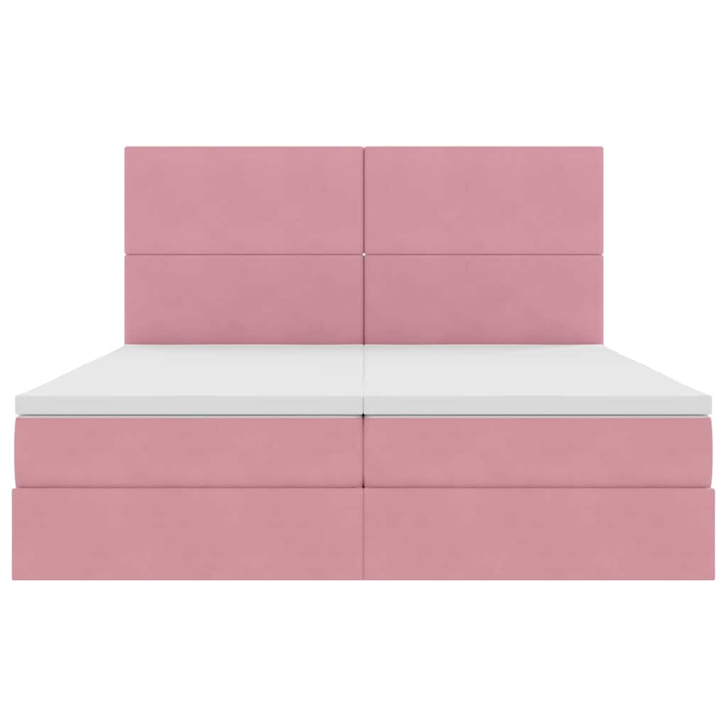 Letto con Contenitore con testiera Rosa 180 x 200 cm Velluto | homemem39