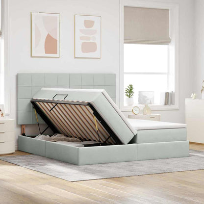 Letto con Contenitore Grigio chiaro 180 x 200 cm Velluto | homemem39