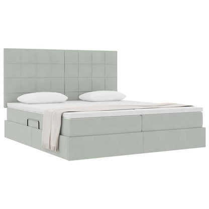 Letto con Contenitore Grigio chiaro 180 x 200 cm Velluto | homemem39